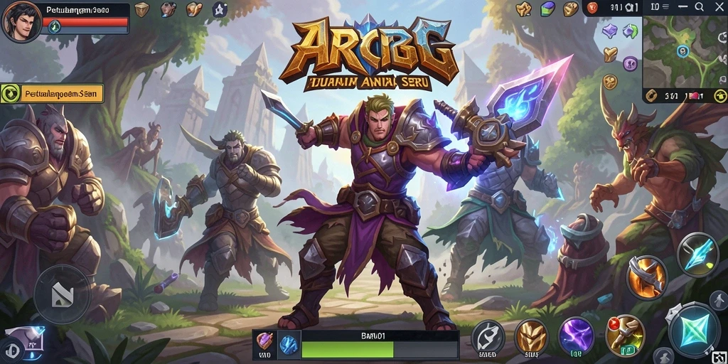 Screenshot utama BARU01 menampilkan pertarungan dinamis dan pemandangan indah dalam game ARPG.