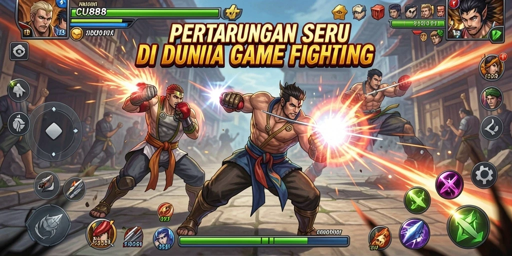 Tampilan seru dari pertarungan gameplay CU888 yang mendebarkan.