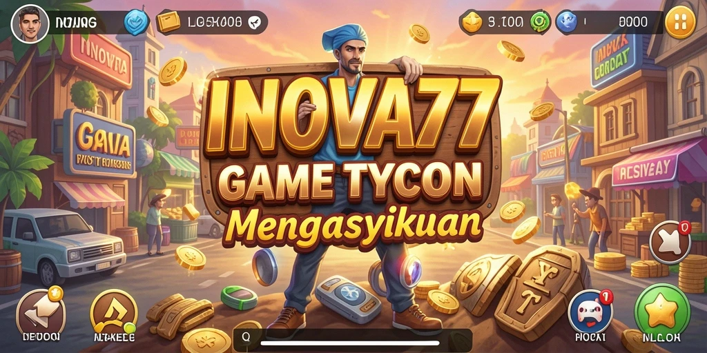 Tampilan gameplay INOVA77 yang mendebarkan dengan elemen Tycoon.