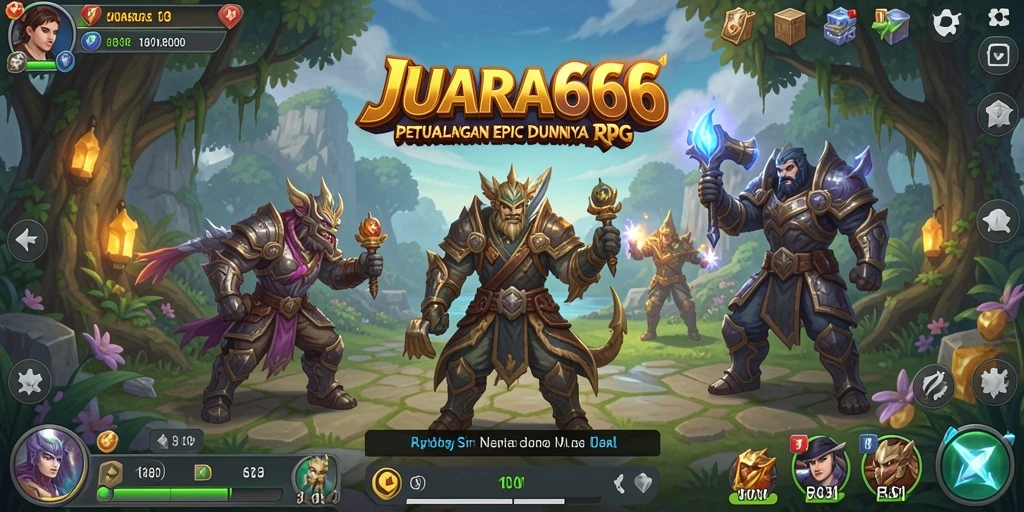 Tampilan gameplay JUARA666 yang menakjubkan dalam pertempuran RPG.