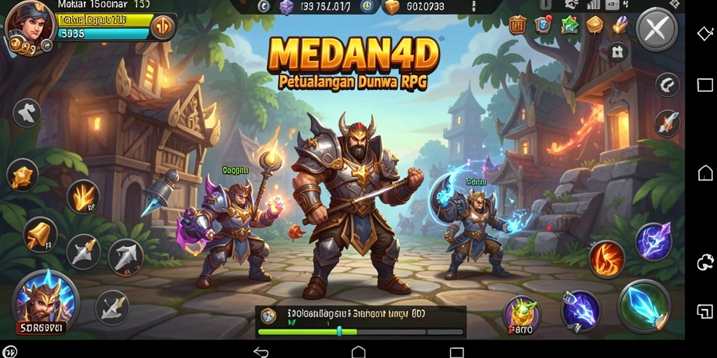 Screenshot menunjukkan pertarungan seru antara karakter di MEDAN4D.