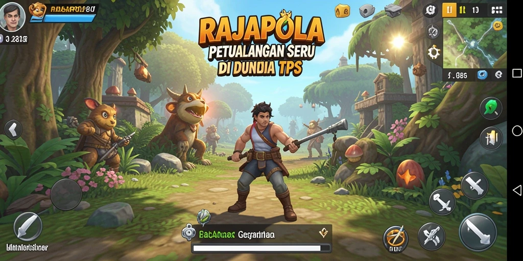 Screenshot utama RAJAPOLA menampilkan aksi tembak-menembak yang mendebarkan.