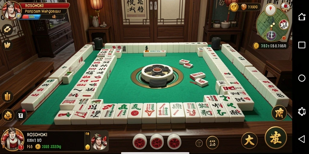 Tampilan gameplay seru Mahjong di ROSOHOKI.