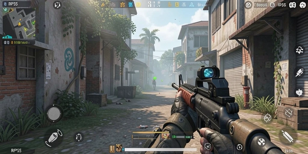 Gambaran intens dari aksi gameplay RP55 dengan efek visual yang mengesankan.